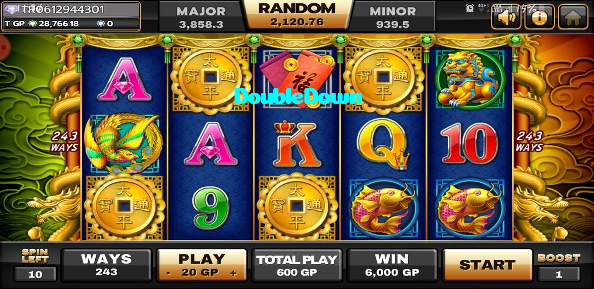 DoubleDown casino presented on mobile device in Pakistan with slots and live games